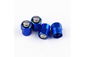 ZKL SHOP Lot de 4 capuchons de valve de pneu de voiture en métal 3D - Compatibles avec Renault Dacia, Duster, Logan, Sandero, Lodgy, Accessoires de pneus (couleur : bleu)