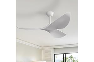Sofucor Deckenventilator mit Fernbedienung, 132cm Deckenventilator für Schlafzimmer, 3 Flügeln, 6 Geschwindigkeiten, Timer, DC Motor, Sommer-Winterbetrieb, Leise Deckenventilator für Wohnzimmer