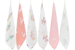 LEBZE LifeTree Suave Toallas de Lavabo, Toallas de Muselina para Bebés, 27 X 27cm Toalla Facial Bebe, Toallitas, Pañuelo para Niños Pack de 6
