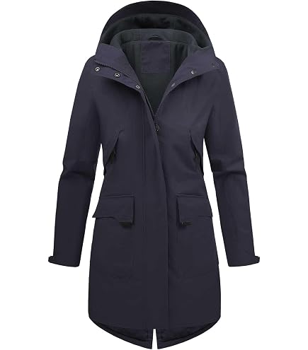Manteau Femme Hiver Long à Capuche – 50% Laine 50% Polyester – Coupe Ajustée, Coupe-Vent, Poches – Pour Quotidien Et Extérieur
