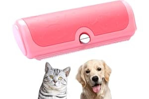 PETPOG DESIGNED · FOR · PETS PetPog Deshedding Brush – Professional Dog & Cat Grooming Tool, Pet Hair Remover with Gentle Stainless Steel Blade & Non-Slip Handle, Pink
