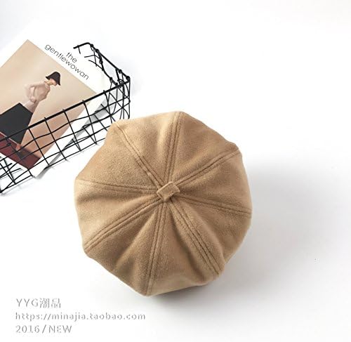 Vaevanhome Autumn And Winter Retro Solid Color Dome Berets Men And Women Buds Painters Cap Cookies Hat, M (56-58Cm), Camel