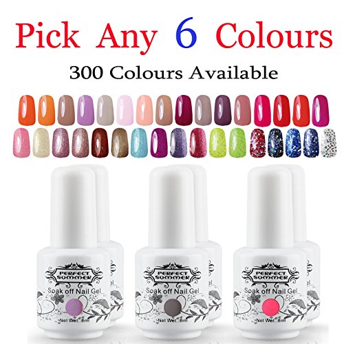 Perfect Summer Brand Choose Any 6pcs Different Colour Gel Nail Polish Set Soak Off UV LED Manicure Nail Art Starter Kits 8ml
