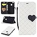 Produktbild Honghushop PU Leder Hülle für Huawei P10 Lite Glänzen Strass Brieftasche Klapphülle Flip Case Herz Design für Huawei P10 Lite Weiß schwarz Stand Folio Hülle Etui Scratch Magnetverschluss Fächern Karten Handyhülle für Huawei P10 Lite