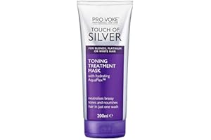 PROVOKE Touch of Silver Toning Treatment Mask 200ml | Purple Conditioner for Blonde, Platinum, White or Grey Hair | Purple Shampoo Alternative to Banish Brassy Tones, packaging may vary