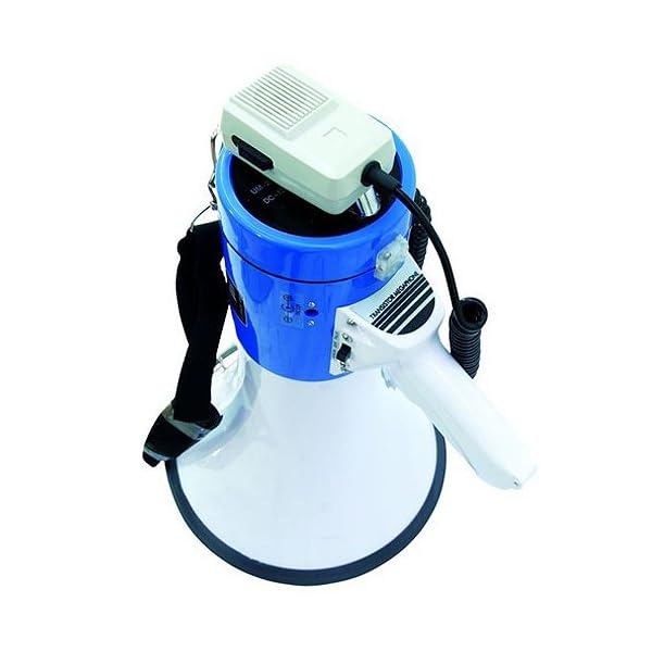 Omnitronic MP-25 Megaphon | Leistungsstarkes 25-Watt-Megaphon mit Sirene | Durch hochwertiges Kunststoffgehäuse (ABS) schlag- und kratzfest