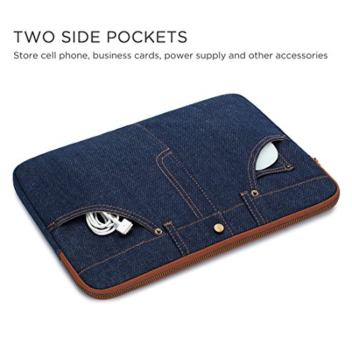 DOMISO 13 – 13.3 Zoll Einzigartiges und Stilvolles Laptop Sleeve Comfort Notebook Schutzhülle Schutzfolie Tasche für 13″ MacBook Pro Retina Display / 13″ MacBook Air / 12.9″ iPad Pro / 13″ MacBook Air / 13.5″ Microsoft Surface Book , Blau - 3