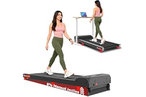 PowerMax Fitness WalkPad-2 Under Desk Walking Pad Treadmill for Home Use|3.0 HP Motor|Compact Design with Manu...