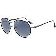 Lee Cooper Men & Women Round Polarised Sunglasses Gradient Blue Lens (LC1035C01)