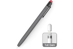 TRONWIN Hülle für Apple Pencil 1. Generation Silikonhülle Anti-Rutsch Apple Pencil 1 Schutzhülle Klassische Hülle mit Stabilem Clip Kompatibel mit Apple Pencil 1. Generation (Dunkelgrau)