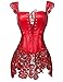 Produktbild Damen Gothic korsett für Damen sexy Bustier Korsett Kunstleder zum Clubwear Korsagenkleid Red UK Size 6-8 S