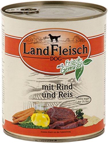 Preisvergleich Produktbild Landfleisch Rind + Reis 800g Dose Hunde Nassfutter