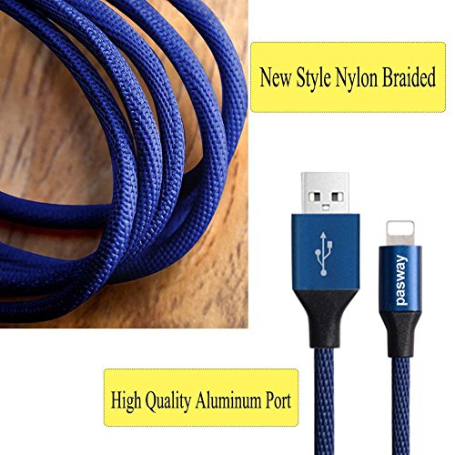 Pasway C  ble Phone   5 Pack  1M Nylon Tress   Chargeur iPhone   C  ble de Sync  2 1A C  ble Compatible avec iPhone XS Max XR X 8 8 Plus 7 7 Plus 6s 6s Plus 6 6 Plus  1 - 5 Couleurs 