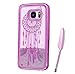 Produktbild Samsung Galaxy S7 Edge Case, Purple Plating Design, Edaroo 3d Cool Flowing Liquid Bling Sparkle Glitter Style Beautiful Butterfly Dreamcatcher Pattern Slim Thin Fits Soft Rubber TPU Bumper Protective Case Cover for Samsung Galaxy S7 Edge