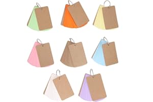 Geluode 8 Stück Karteikarten mit Ring, Pocket Lernkarte, Easy Flip Flash Karte, Multicolor Mini Notizblöcke für Memos, Vokabel Lernen, Malen und Graffiti (400 Blätter)