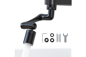 Aoresac - Rubinetto girevole a 1440°, prolunga per rubinetto regolabile a 2 posizioni, per lavello della cucina, bagno, adatto per 20 mm, 22 mm, filettatura esterna 24 mm