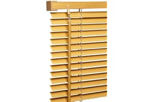 HOME IN STYLE 4U Ruby Deals PVC Venetian blinds 25mm Thin Slats Kitchen Window Treatment Open & Close Easy Fit Home Curtains Trimmable Fittings (Teak, 90x150cm)