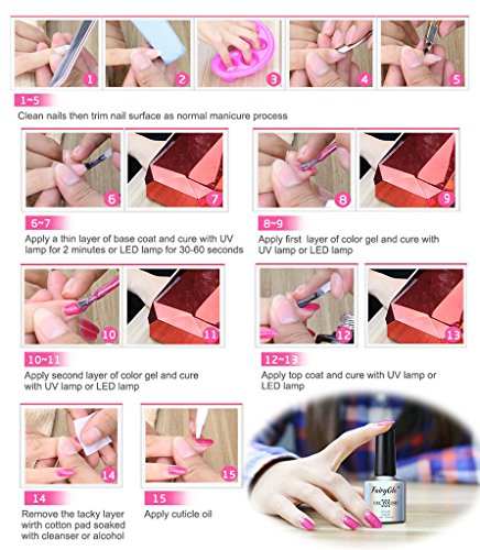 UV nagellack set FairyGlo Blitz Series Nail Gel Polish Nagelgel Pure Farbe (6xStück) - 3