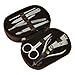 Liying®New Luxurious & Portable 13 pc Personal Manicure & Pedicure Set, Travel & Grooming Kit Tool Set with 5 pc Cosmetic brush set and Mirror (Coffee)