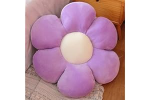 Morbuy Cojín de Peluche con Forma de Flor, Felpa Grueso Cojines para Sillas Cojín de Asiento, Nórdico Hogar Decorar para Oficina Sillas, Sofa, Rincón de Lectura, Habitación (A. Morado,50 x 50 m)