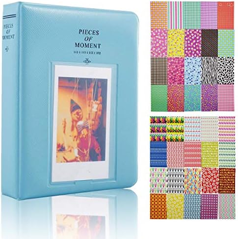 Small Photo Album, 64 Pockets Mini Photo Album + 40 Pieces DIY Scrapbook Stickers For Fujifilm Polaroid, 3 Inch Photo Album, Ticket Holder, Name Card