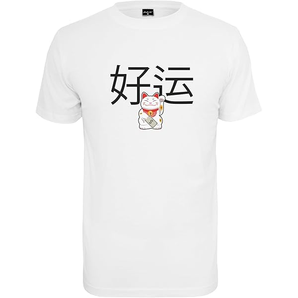 Mister Tee WAVING CAT - T-shirt Imprimé - White/blanc