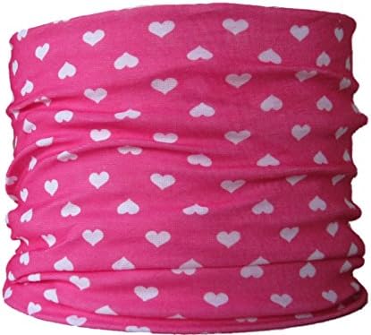 Multifunctional Headwear (CHILD SIZE Pink with White Hearts