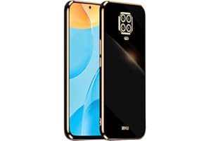 HONLEN Etui do Redmi Note 9S / Note 9 Pro (6,67 cala), Miękkie silikonowe etui TPU Galwanizowana rama Design - Czarny