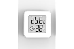 HOUDIAN Mini Igrometro Termometro Digitale Termoigrometro da Interno con l'Icona di comforto Monitor di Temperatura e umidità (bianco-1 pezzo)