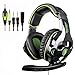 Produktbild 2018 Neue SADES SA810 3.5 mm Wired Neue Xbox one PS4 Gaming Headset, Over-Ear-Kopfhörer Gaming mit Mikrofon Rauschen Abbrechen Lautstärkeregler für neue Xbox one/PS4/PC/Laptop/ Mac/iPad/iPod(schwarz&Grün)