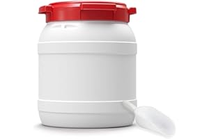 DIE BOX FABRIK Feeding Bin for Pet Food with Lid & Scoop, Large Opening, Pet Food Container, Food Container, Food Box, HDPE, Top Quality (15 Litres)