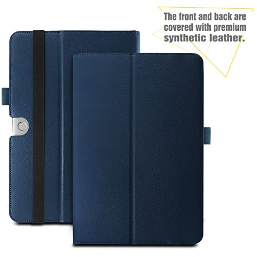 Asus Transformer Mini T102HA Hülle Case -Infiland Slim Fit Folio PU-lederne dünne Kunstleder Schutzhülle Cover Tasche für Asus Transformer Mini T102HA Tablet-PC (mit Auto Schlaf / Wach Funktion, Tablet und Tastatur sind nicht entgehaltet)(Dunkleblau) - 3