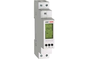 VEMER VE758100 Micro-D – Interrupteur Horaire Numérique, Minuterie Programmable avec Relais 16 A, Programmation Journalière, Montage sur Rail DIN, Blanc