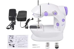 WENMILY Portable Sewing Machine Mini Sewing Machine Two Wire Two Speed Pedals Mini Size