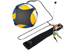 ‎EJOYOUS Volleyball Trainingsgeräte, Verstellbar Volleyballnetz Spike Trainer Fußballtrainer mit Gürtel Fußball Trainer für Anfänger Kinder, für Servieren Spiken Einstellen Schlagen