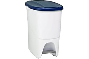 Denox Cubo Basura ecológico, Azul y Blanco, Centimeters