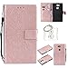 Produktbild für Sony Xperia L2 Hülle,Geprägte Muster Handy hülle / Tasche / Cover / Case für das Sony Xperia L2 PU Leder Flip Cover Leder Hülle Kunstleder Folio Schutzhülle Wallet Tasche Etui Standfunktion Kredit Kartenfächer+Schlüsselanhänger (T) (4)
