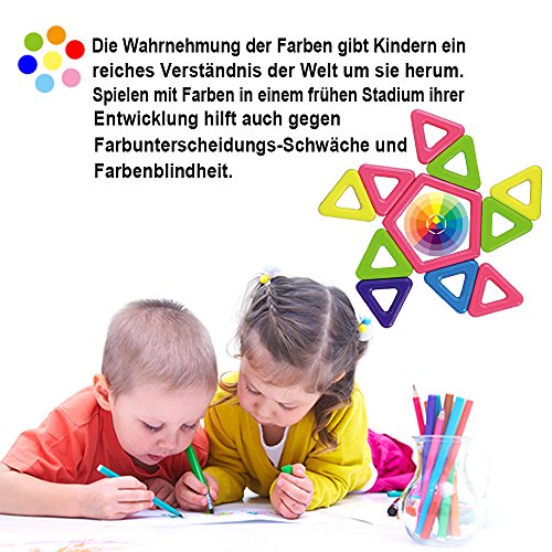 Magnetische Bausteine | infinitoo 76+1tlg 2.Version Größe Magnetische Bauklötze XXL | Große Magnetische Konstruktionsbausteine Konstruktion Blöcke | Tolles Weihnachtsgeschenk Magnetspielzeug Lernspielzeug für Baby,Kleinkinder ab 3 Jahre | Perfekt für den Einsatz zu Hause, in Schulen, Picknick, Kindertagesstätten etc. - 9