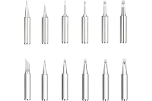 MORJCG 12 PCS Soldering Iron Tips, Soldering Tips, 900m Replacement Solder Iron Tips, Lead-Free Copper Solder Iron Tip, Soldering Iron Tips Kit for Hakko, Radio Shack, Tenma, Atten, Quick, Aoyue