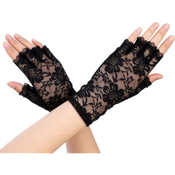 3 Paia Guanti In Pizzo Senza Dita Vintage Per Donna – Matrimonio, Opera, Party E Cosplay
