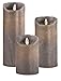 Produktbild 3er SET! Sompex Flame LED Kerzen V14 Taupe 12,5cm, 18cm, 23cm mit Fernbedienung