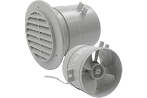 Comet Wandlüfter für Wohnwagen, Wohnmobil, Caravan, Van, hellgrau, 12 Volt, 7 Watt, Ø 80 mm