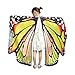 Produktbild WOZOW Damen Schmetterling Kostüm Fasching Schals Nymphe Pixie Poncho Umhang für Party Cosplay Karneval Fasching (Gelb)