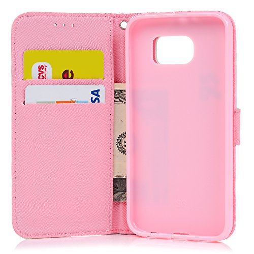 Lanveni Galaxy S6 H  lle  Handyh  lle Samsung Galaxy S6 Flip Case Cover PU Lederh  lle Schutzh  lle Magnetverschluss Ledertasche mit Stander Function 