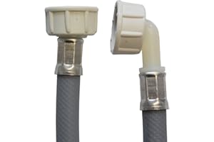 Boni-Shop® Zulaufschlauch 3/4" IG+IG für Waschmaschine und Geschirrspüler (6,00 m) - EPDM-Gummi, Schwarz, 6 m, 10 bar, 60 bar, 25°C, Anschluss 3/4" (26mm), Montagefertig mit Gummi-Dichtungen