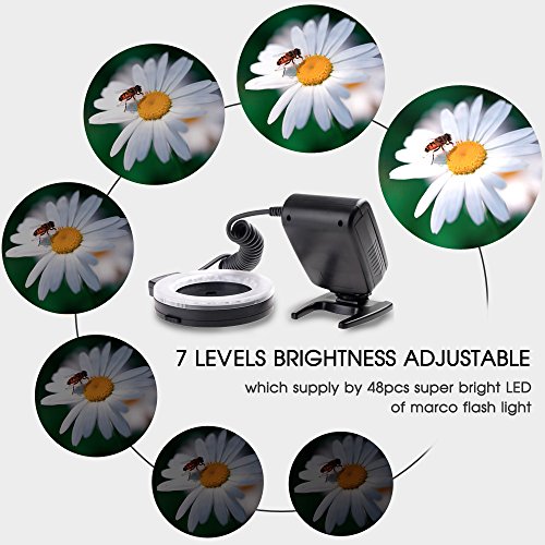SAMTIAN RF-550E Anneau 48 LED Ultra Brillant et L g reLED Flash Annulaire avec une luminosit plus pr cise Series Macro est con u pour Appareils Photo Reflex Sony Minolta cameras avec 8 adaptateurs et SAMTIAN RF-550E Anneau 48 LED Ultra Brillant et L g reLED Flash Annulaire avec une luminosit plus pr cise Series Macro est con u pour Appareils Photo Reflex Sony Minolta cameras avec 8 adaptateurs et