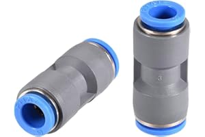 TA-VIGOR 12mm to 10mm Straight Union Push to Connect Fittings, 2 Pack Quick Release Pneumatic Tube Reducer Air Line Connector for Compressor Vacuum System