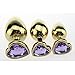 Produktbild Analplug Set, Analplug Edelstahl (Klein-28mm,Mitte-34mm,Groß-40mm) Metall Analplugs mit Kristall Herzförmig Viele Farben, Gold Sexspielzeug Analplugs für Anfänger Männer Frauen (Lavendel, 1 set (28mm,34mm,40mm))