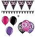 Produktbild Feste Feiern Geburtstagsdeko Zum 30 I 7 Teile Luftballons Girlande Banner Pink Schwarz Violett Party Deko Set Alles Gute