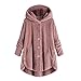 Produktbild Damen Pullover Mantel Frauen Knopf Mantel Mode Plüschmantel Flauschige Schwanz Tops Kapuze Steppjacke Pullover Lose Pullover Herbst Winter Warme Wintermantel Heligen